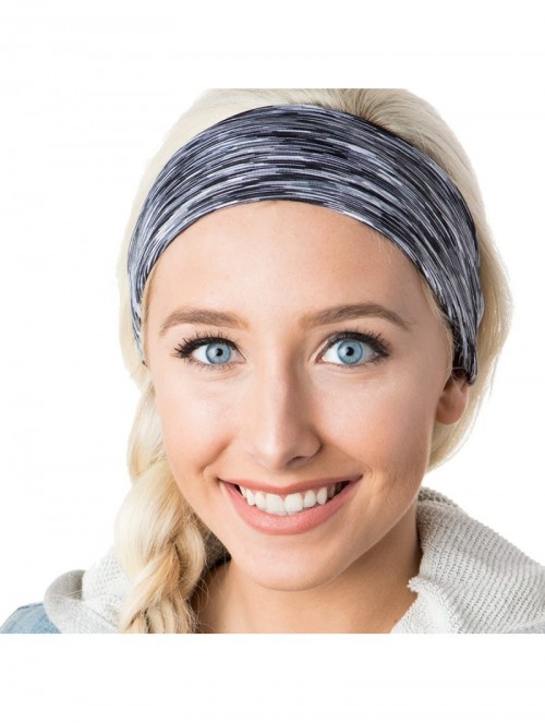 Headbands Xflex Space Dye Adjustable & Stretchy Wide Headbands for Women - Space Dye Grey & Teal - CH182Q5OCEK $18.80