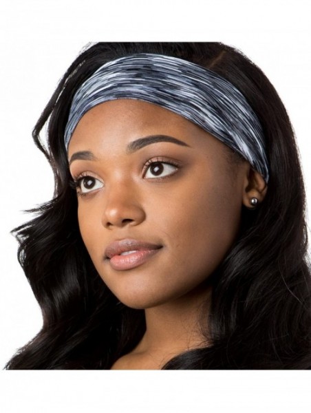 Headbands Xflex Space Dye Adjustable & Stretchy Wide Headbands for Women - Space Dye Grey & Teal - CH182Q5OCEK $18.80