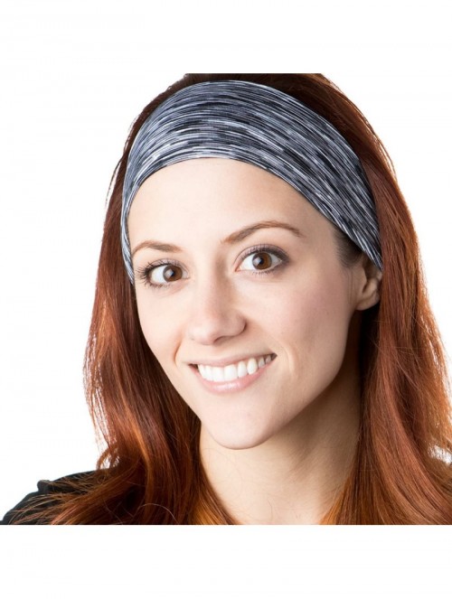 Headbands Xflex Space Dye Adjustable & Stretchy Wide Headbands for Women - Space Dye Grey & Teal - CH182Q5OCEK $18.80