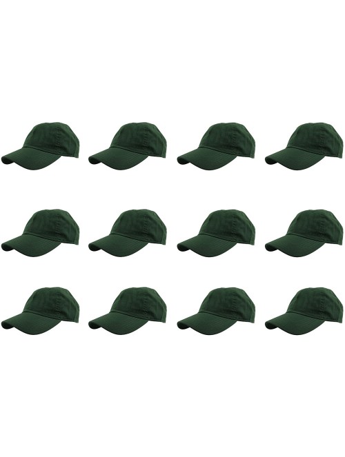 Baseball Caps Baseball Caps 100% Cotton Plain Blank Adjustable Size Wholesale LOT 12 Pack - Dark Green - CV1838RLED7 $48.56