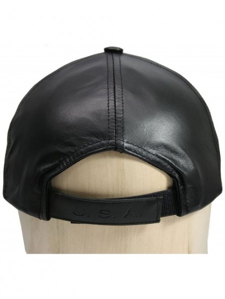 Baseball Caps Genuine Cowhide Leather Adjustable Baseball Cap Made in USA - Purple - CI11UI9O82B $23.17