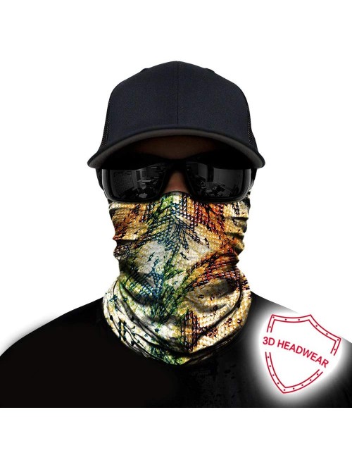 Balaclavas Seamless Bandana Face Mask Rave Men Women for Dust Sun Wind Protection - Snake Skin Printing Green Yellow - CZ196H...