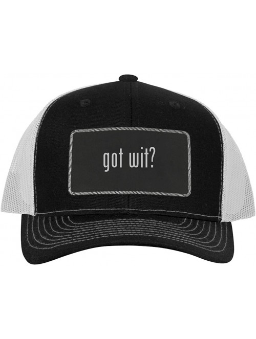 Baseball Caps got wit? - Leather Black Metallic Patch Engraved Trucker Hat - Black\white - CK18Z8M5LH8 $20.03