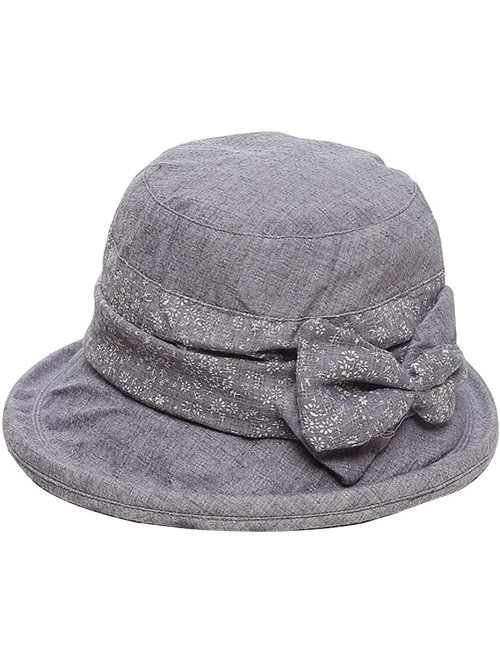 Sun Hats Women's Summer UV Anti Cotton Bowknot Portable Floppy Wide Brim Hiking Sun Hat Grey - CA182E0A32N $15.62