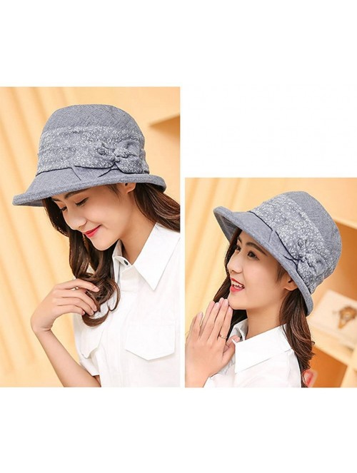 Sun Hats Women's Summer UV Anti Cotton Bowknot Portable Floppy Wide Brim Hiking Sun Hat Grey - CA182E0A32N $15.62