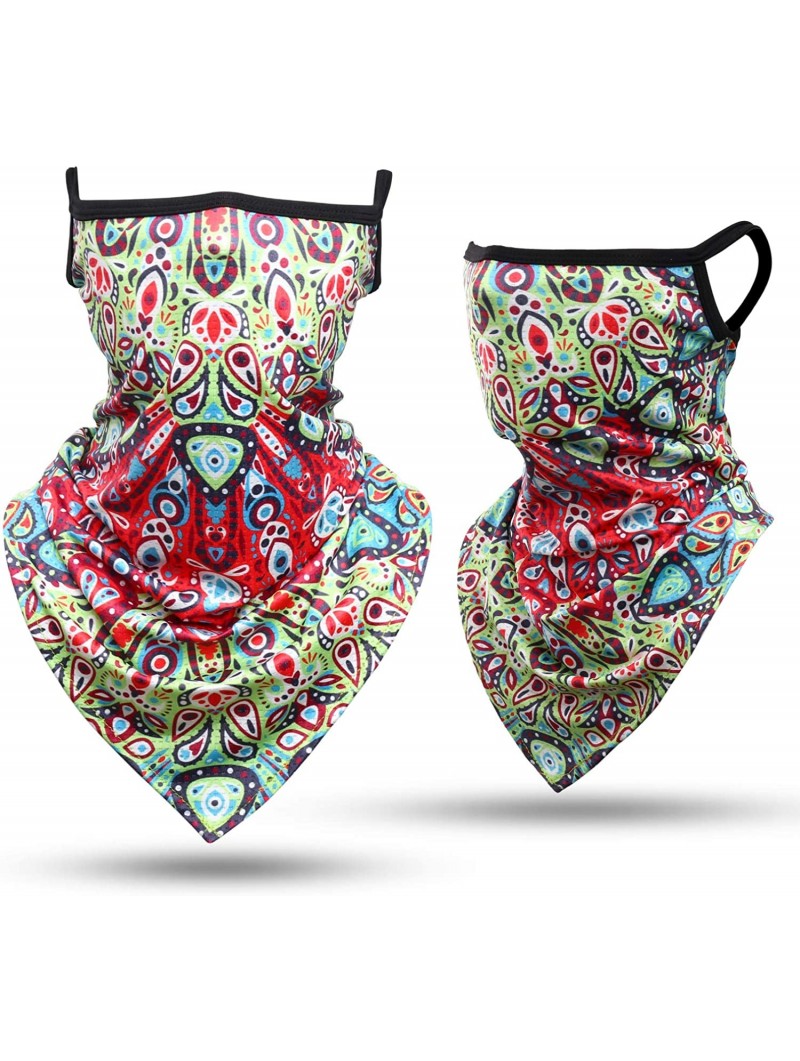 Balaclavas 1 Piece- Colorful Paisley Pattern Neck Gaiter Face Mask for Cycling - 16 - CQ194GQ2CNE $16.27