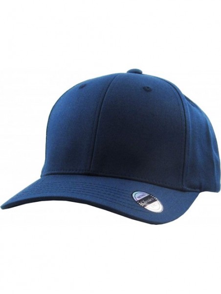 Baseball Caps Blank Stretch Mesh Back Cotton Twill Fitted Hat Spandex Headband - (Classic) Navy - CA17XSTIMXO $15.66