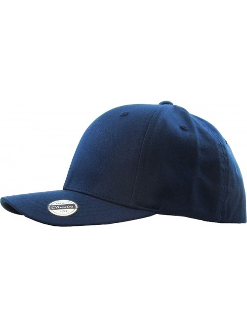 Baseball Caps Blank Stretch Mesh Back Cotton Twill Fitted Hat Spandex Headband - (Classic) Navy - CA17XSTIMXO $15.66