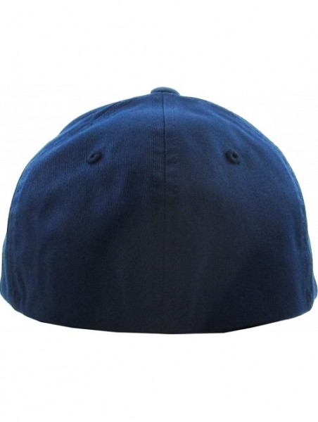 Baseball Caps Blank Stretch Mesh Back Cotton Twill Fitted Hat Spandex Headband - (Classic) Navy - CA17XSTIMXO $15.66