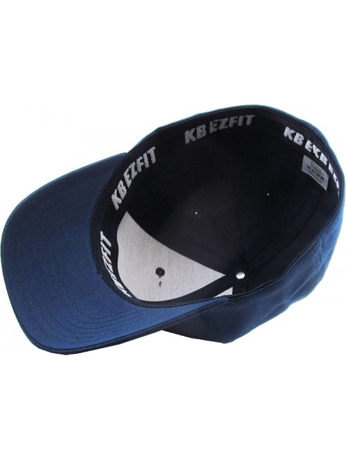 Baseball Caps Blank Stretch Mesh Back Cotton Twill Fitted Hat Spandex Headband - (Classic) Navy - CA17XSTIMXO $15.66