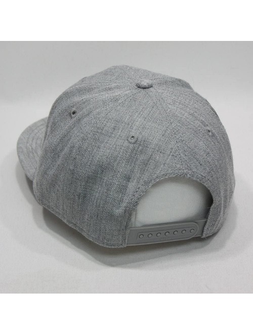 Baseball Caps Premium Heather Wool Blend Flat Bill Adjustable Snapback Hats Baseball Caps - Bt Heather Gray - C212N15037O $20.08