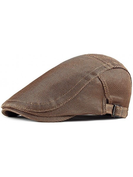 Newsboy Caps Bigface Up Men's Summer Breathable Mesh Hat Cabbie hat Hunting Hat Gatsby Newsboy Ivy Cap - A-coffee - C318U0E3N...