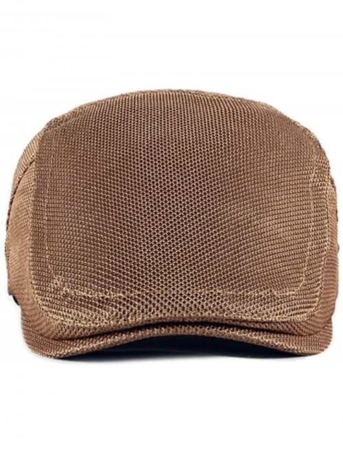 Newsboy Caps Bigface Up Men's Summer Breathable Mesh Hat Cabbie hat Hunting Hat Gatsby Newsboy Ivy Cap - A-coffee - C318U0E3N...