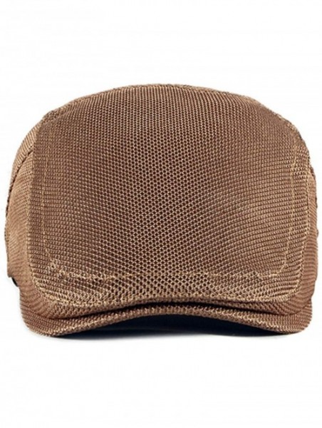 Newsboy Caps Bigface Up Men's Summer Breathable Mesh Hat Cabbie hat Hunting Hat Gatsby Newsboy Ivy Cap - A-coffee - C318U0E3N...