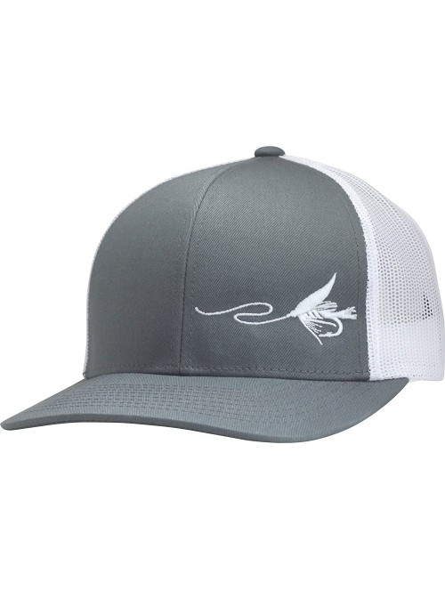 Baseball Caps Trucker Hat - Fly Fishing - Graphite/White - CS183L7HWTN $25.94