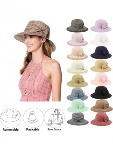 Sun Hats Womens UPF50 Foldable Summer Sun Beach Straw Hats - Fl2914black - CJ18DZALXMA $25.28