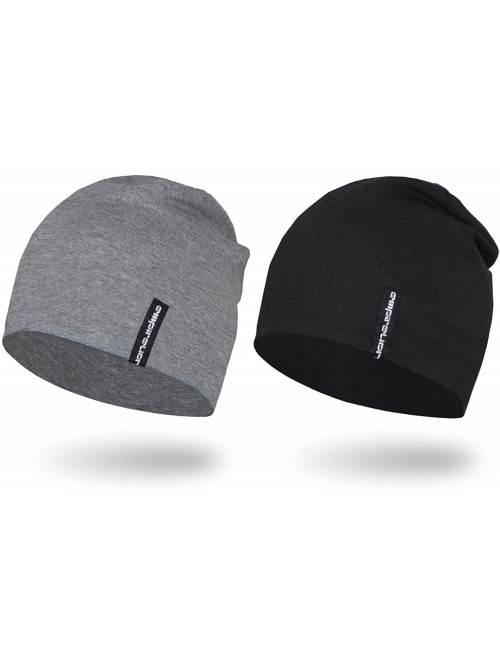 Skullies & Beanies Multifunctional Lightweight Beanies Running - Black+mid Grey Melange - CT18S4UNORO $18.55