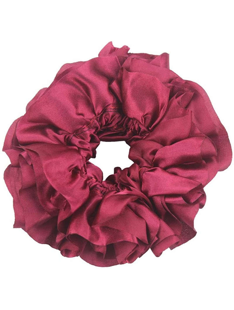 Headbands Women's Flexible Rubber Band Simple Hijab Volumizing Scrunchie Large Hair Headwear Fashion Big Hair Ring - Red - CC...