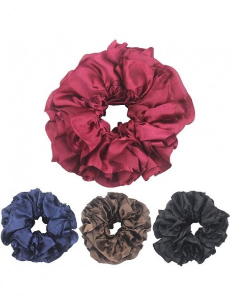 Headbands Women's Flexible Rubber Band Simple Hijab Volumizing Scrunchie Large Hair Headwear Fashion Big Hair Ring - Red - CC...