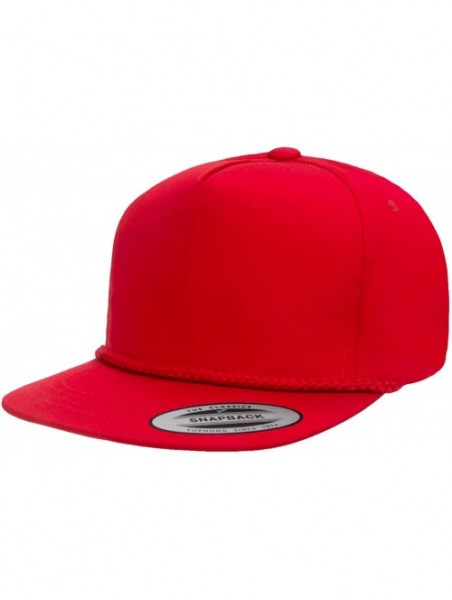 Baseball Caps Yupoong Classic Poplin Golf Flatbill Rope Snapback - Red - CS12DVSUC3J $13.60