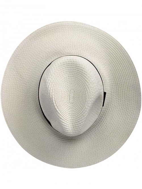 Sun Hats Woven Straw Wide Brim Panama Style Sun Hat - White - CB12FFTJPC1 $32.14