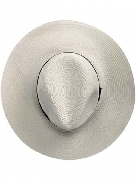 Sun Hats Woven Straw Wide Brim Panama Style Sun Hat - White - CB12FFTJPC1 $32.14