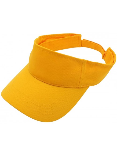Visors Sun Sports Visor Men Women - 100% Cotton Cap Hat - Gold - CN17YT8ZG2C $10.59