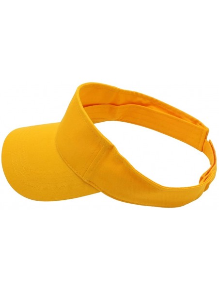 Visors Sun Sports Visor Men Women - 100% Cotton Cap Hat - Gold - CN17YT8ZG2C $10.59