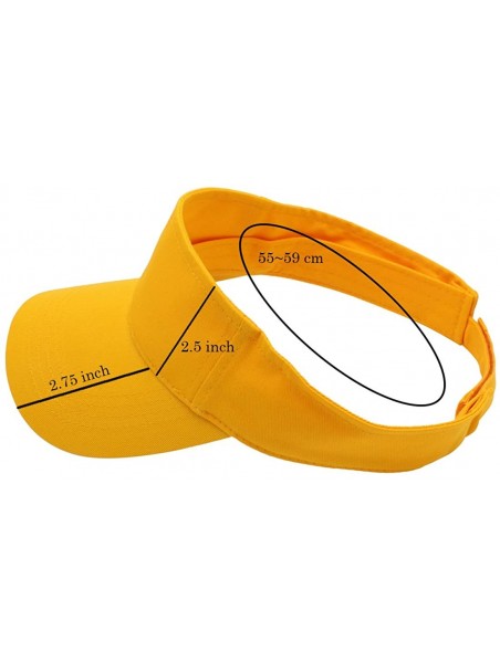 Visors Sun Sports Visor Men Women - 100% Cotton Cap Hat - Gold - CN17YT8ZG2C $10.59