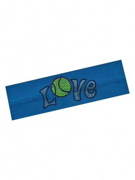 Headbands Softball Team Gift Love Softball Rhinestone Cotton Stretch Headband for Girls Teens and Adults - Dark Turquoise - C...