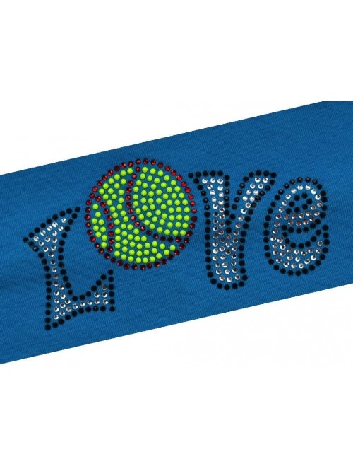 Headbands Softball Team Gift Love Softball Rhinestone Cotton Stretch Headband for Girls Teens and Adults - Dark Turquoise - C...