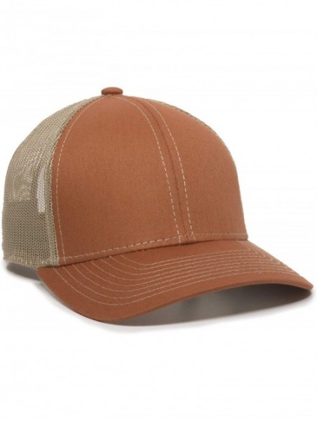 Baseball Caps Structured mesh Back Trucker Cap - Bt Orange/Tan - CJ183CO67D7 $18.39