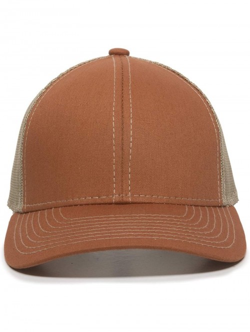 Baseball Caps Structured mesh Back Trucker Cap - Bt Orange/Tan - CJ183CO67D7 $18.39