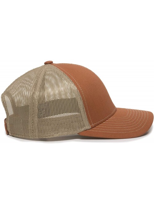 Baseball Caps Structured mesh Back Trucker Cap - Bt Orange/Tan - CJ183CO67D7 $18.39