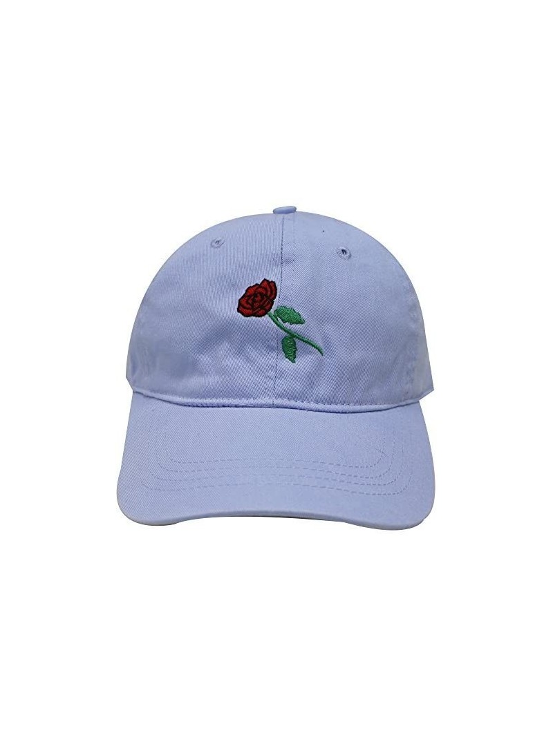 Baseball Caps Rose Stamp Cotton Baseball Dad Cap (sky) - CI12O5JKZUF $16.89