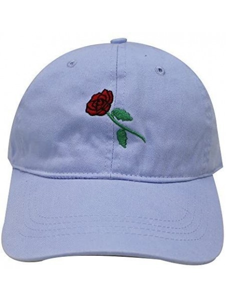 Baseball Caps Rose Stamp Cotton Baseball Dad Cap (sky) - CI12O5JKZUF $16.89