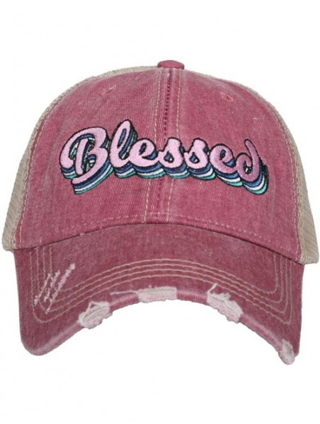 Baseball Caps Blessed Baseball Cap - Trucker Hat for Women - Stylish Cute Ball Cap - Mauve Layered - CU1962SW345 $33.06