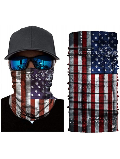 Balaclavas Cool Skull USA Flag Printed Seamless Face Mask Neck Gaiter Bandana Balaclava Headwear - American Flag - CY197W7NSM...