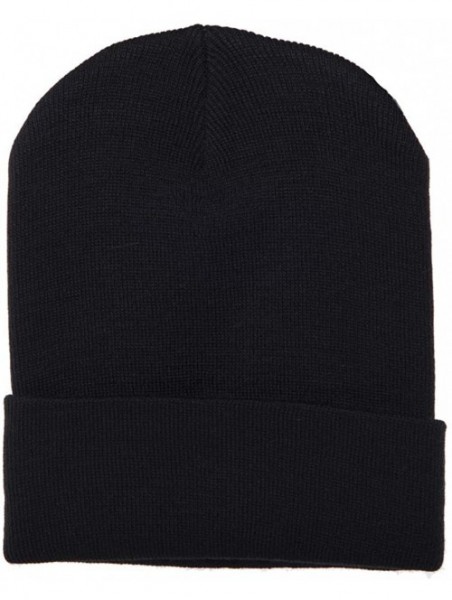 Skullies & Beanies 100% Wool Hats for Men and Women - Beanie Caps for Winter- Sports Teams and More! - Black - CC12NTTOP1K $1...