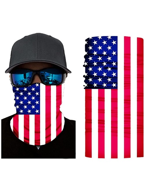 Balaclavas 3D Face Sun Mask Neck Gaiter Balaclava Headwear Bandana for Outwork - American Flag-1 - C318EMRAZGW $15.78