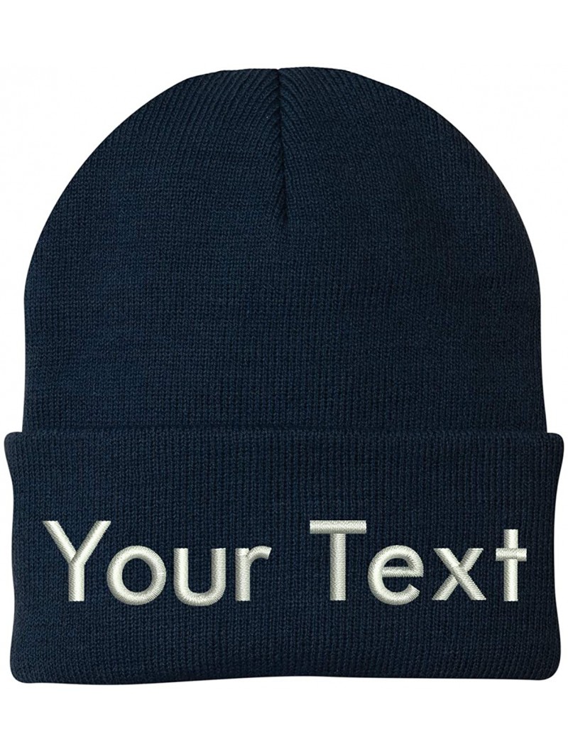 Skullies & Beanies Design Your Own Beanie Custom Beanie - Navy - CL18YMW398G $16.11