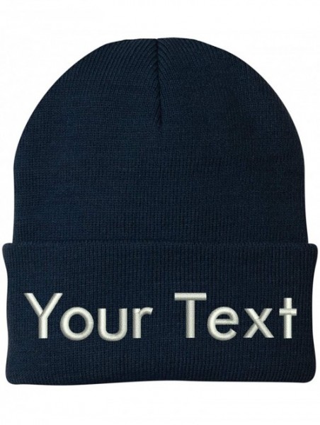 Skullies & Beanies Design Your Own Beanie Custom Beanie - Navy - CL18YMW398G $16.11