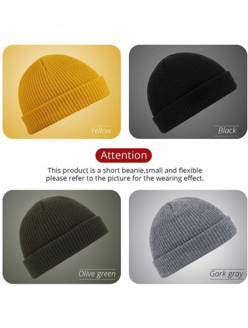 Skullies & Beanies Trawler Beanie Watch Hat Roll up Edge Skullcap Fisherman Beanie for Men Women - Yellow - CK18ASL3N0Z $11.61