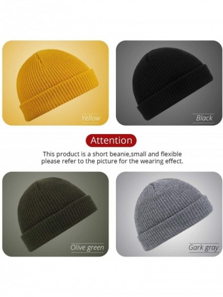 Skullies & Beanies Trawler Beanie Watch Hat Roll up Edge Skullcap Fisherman Beanie for Men Women - Yellow - CK18ASL3N0Z $11.61