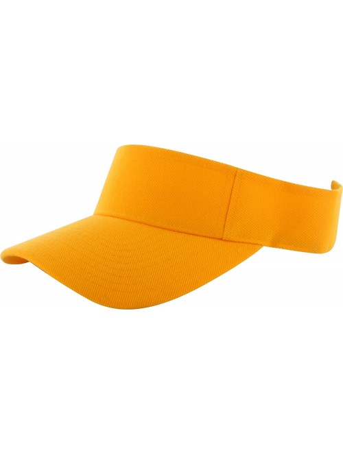Visors Plain Men Women Sport Sun Visor One Size Adjustable Cap - Orange - CK11SD3Q9E9 $9.59