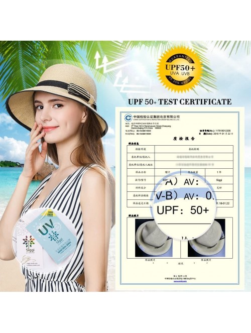 Sun Hats Floppy Straw Sun Hat Fedora for Women Summer Beach Wide Brim Packable Panama Cloche 56-58cm - Beige_99304 - CG18CWOO...