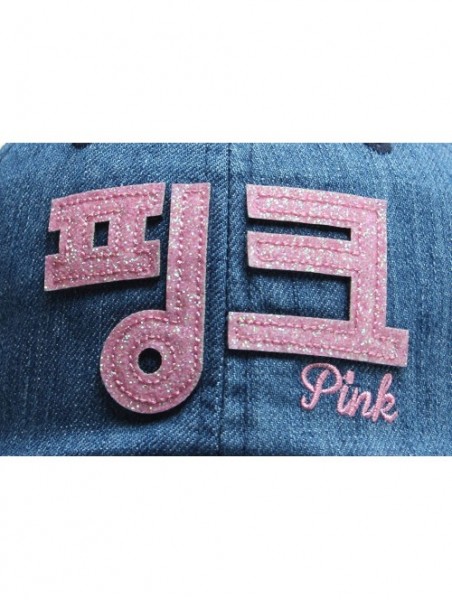 Baseball Caps New Pink Emblem Women Sexy Twinkle Club Lady Ball Cap Baseball Hat Truckers - Korea-denim - CV12075NDMB $26.55