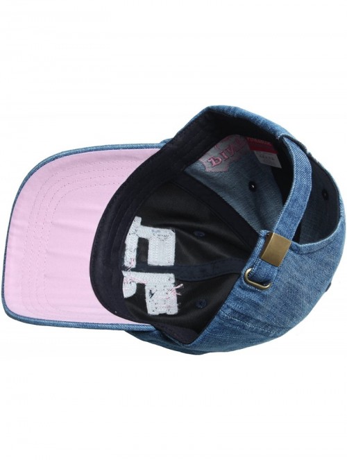 Baseball Caps New Pink Emblem Women Sexy Twinkle Club Lady Ball Cap Baseball Hat Truckers - Korea-denim - CV12075NDMB $26.55