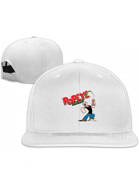 Baseball Caps Men Popeye_The Sailor Spinach Baseball Snapback Hats Adjustable Six Panel Fashion Hat - White - CP192UZYEC4 $16.43