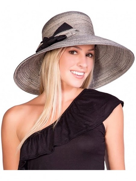 Sun Hats Women's Southern Charm Packable Sun Hat with Bow- Rated UPF 50+ for Max Sun Protection - Jak Black/Taupe - CD11MGNG2...